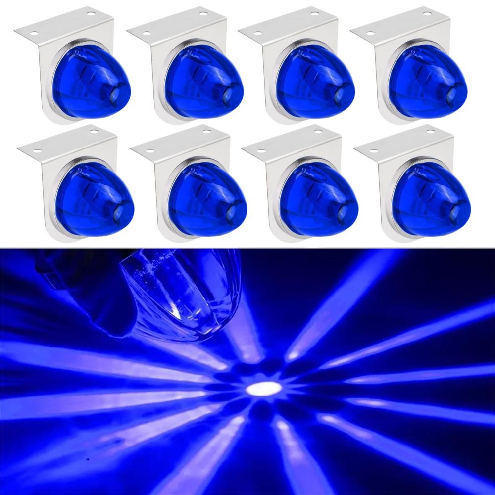 8PCS Bracket Watermelon Lights Strobe LED Side Marker Indicator Turn Signal Truck Trailer LED Star Lights For Truck 12V/24V