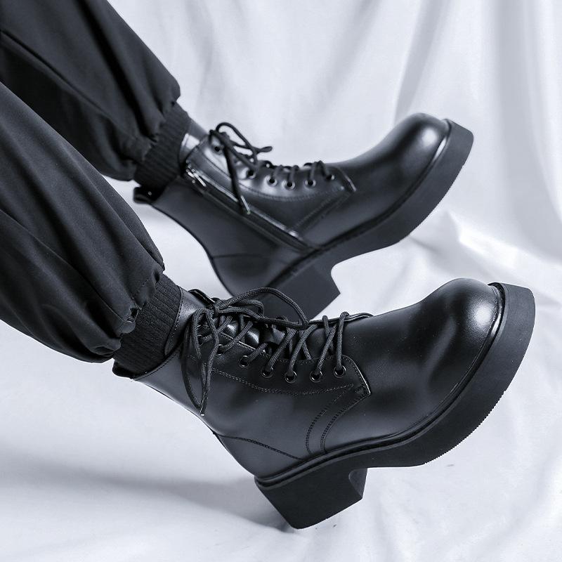 Суперпопулярные ботинки Мартин на толстой подошве от интернет-знаменитости, мужские, осень-зима 2024, в британском стиле, ретро, для выхода в свет, полусапоги 2919-J