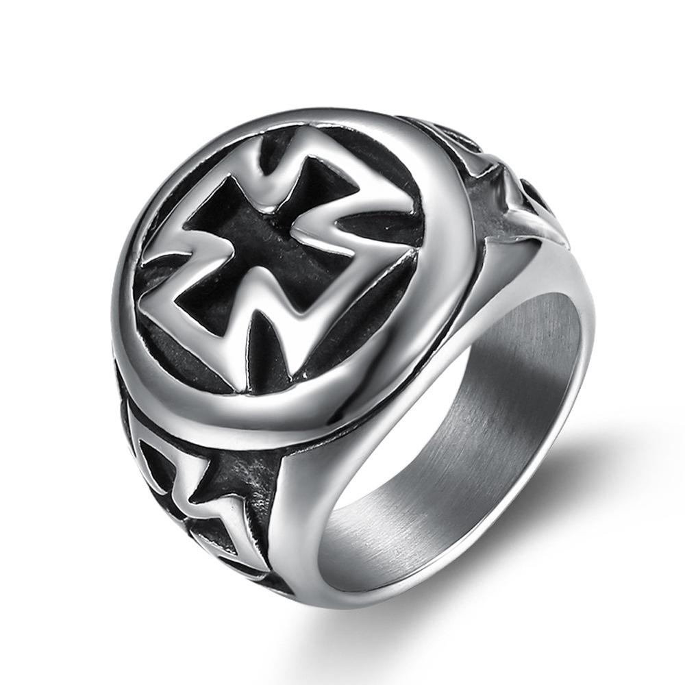 US Size 7-13 Male Cross Knights Templars Ring 316L Stainless Steel Menunique Jewelry Exquisite Men Biker Ring