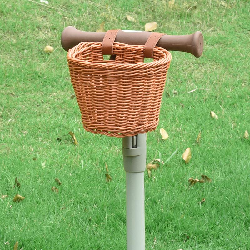 Ретро плетеная передняя корзина для велосипеда для детских велосипедов и самокатов