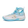 Anta Kids Comfortable Non-Slip Shock Absorbing Mid-Top Basketball Shoes Kids Sneaker White Blue Gold 312321130-4
