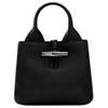 Longchamp Le Roseau Bamboo Closure Detachable Adjustable Shoulder Strap Leather Shoulder Crossbody Handbag Women Handbag Black 10278HFP001