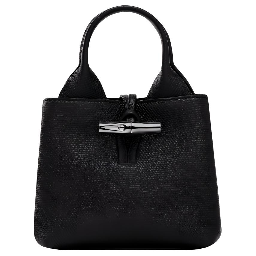 Longchamp Le Roseau Bamboo Closure Detachable Adjustable Shoulder Strap Leather Shoulder Crossbody Handbag Women Handbag Black 10278HFP001