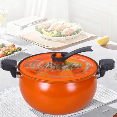 Большая глубокая кастрюля с прозрачной крышкой, посуда для готовки, индукционная кастрюля, сотейник с ручками для газовой, керамической, электрической плиты, кухонная утварь для дома