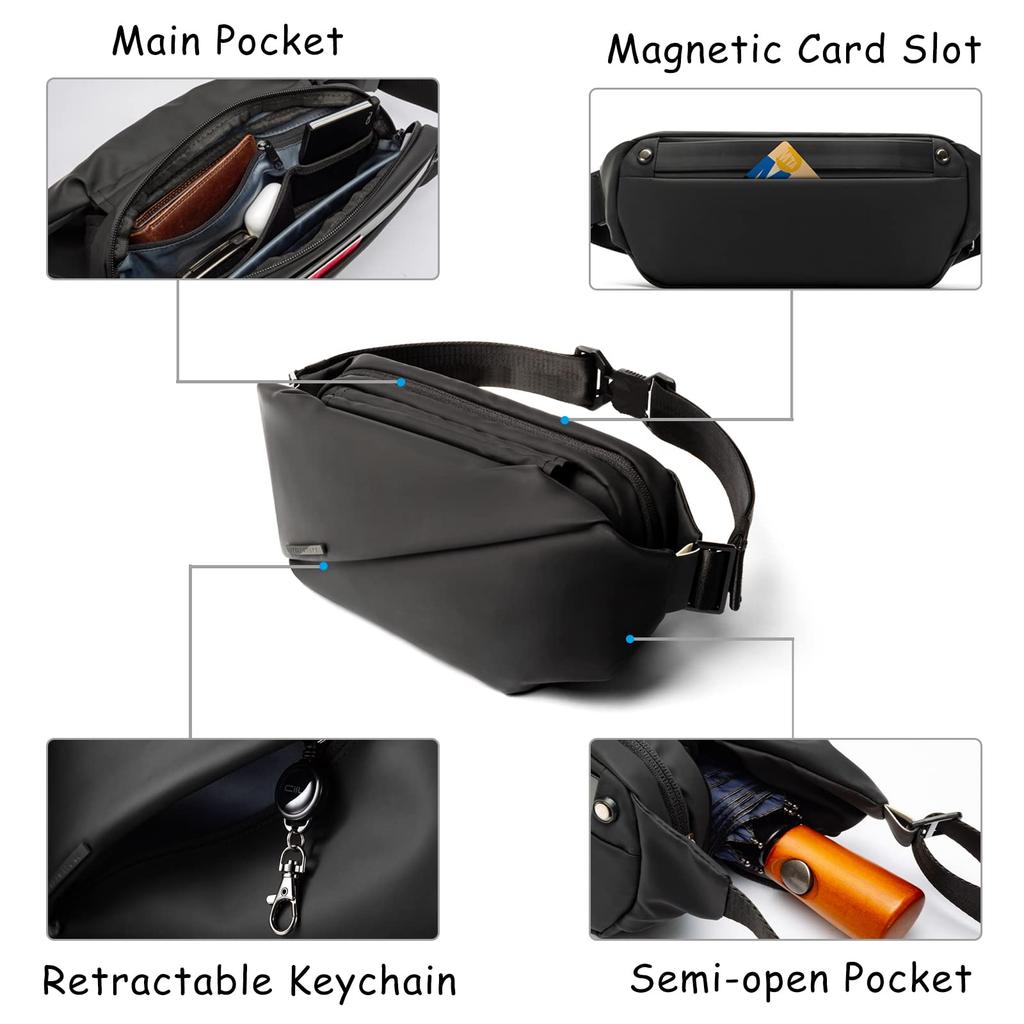 [NIID] R0 Radiant Chest Bag, Chest Bag, Body Bag, Shoulder Bag (Black)