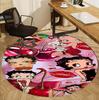 Betty Boop Pattern Round Rug, Indoor/Outdoor Mat, for Picnic, Gameroom, Bedroom, Office, Living Room, Home Decor Carpet, Birthday Gift