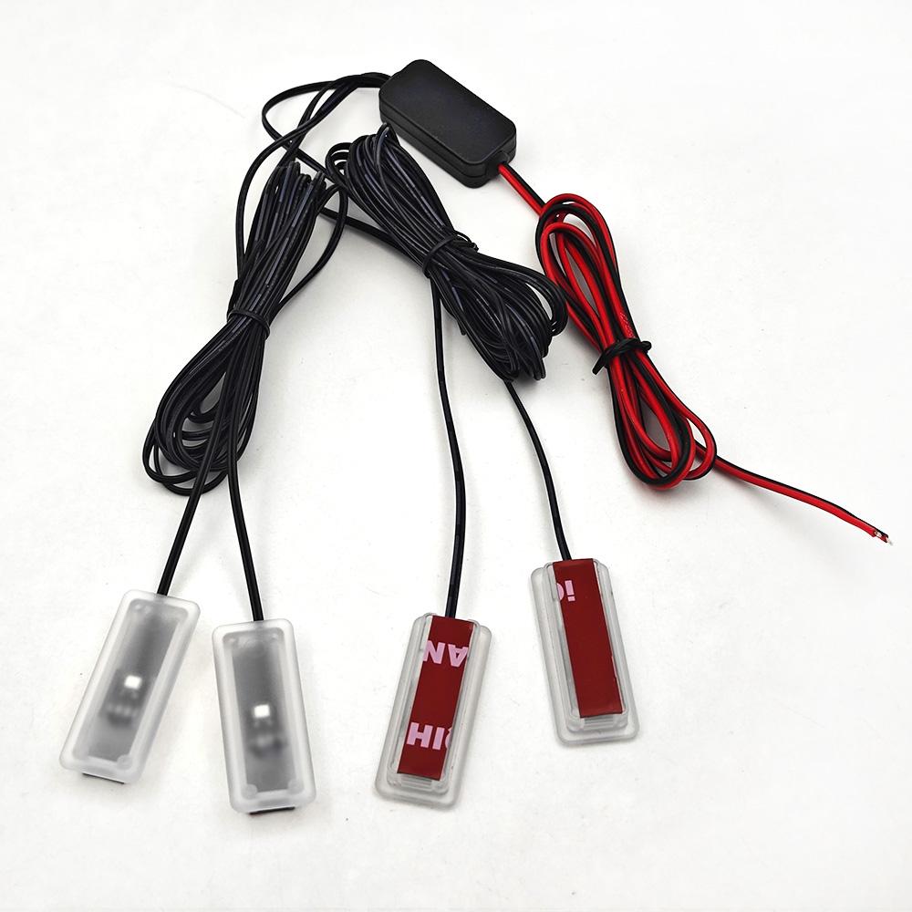 1-4 светодиодный ambient light, подсветка пола салона автомобиля, подключается к питанию ACC 12В КРАСНЫЙ БЕЛЫЙ 6000K СИНИЙ ЖЕЛТЫЙ ЗЕЛЕНЫЙ РОЗОВЫЙ