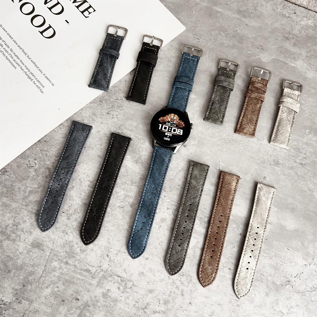 For Huawei Watch GT 5 41mm Watch Bands Universal 18mm Leather Wrist Strap with Steel Buckle