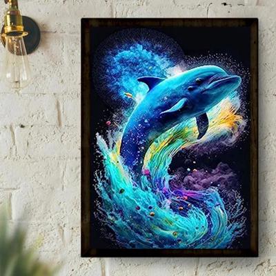 5D DIY Алмазная картина Синий Дельфин Набор для вышивки крестом Мозаика Алмазная вышивка Роза Полный круглый квадратный дрель Украшение дома