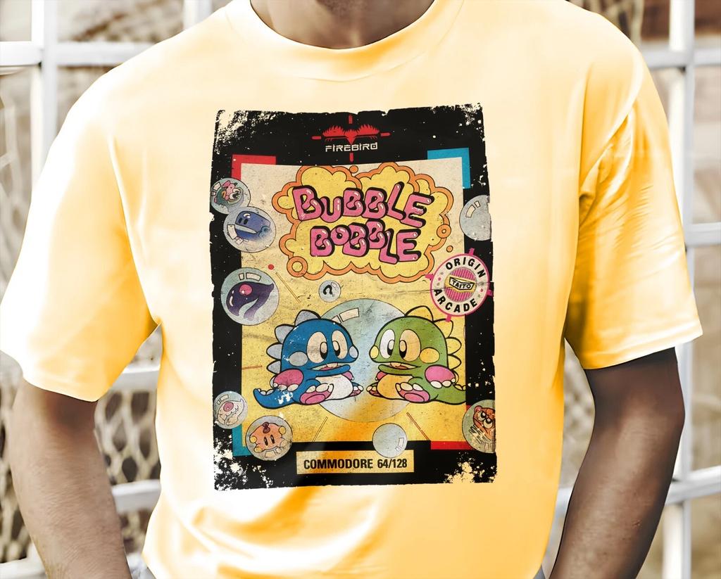Bubble Bobble - 8-битная игра C64 Футболка с артом 8 цветов Размеры S-5XL