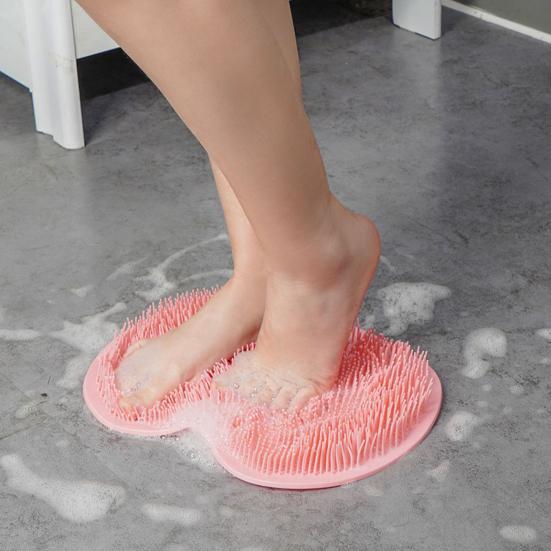 Коврик для ног Глубокая очистка Мойка для ног в душе с массажными щетинками Легко чистить Сушить Снимает усталость Присоски Скраб для ухода за ногами