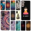 Phone Case For Samsung S22 5G S21 Ultra S20 FE S10 Plus Buddha Mandala Pattern Soft Black Silicone Cover For Galaxy S9 S8 S7 A91