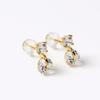 925 silver, gold-plated, diamond cubic silver needle earrings
