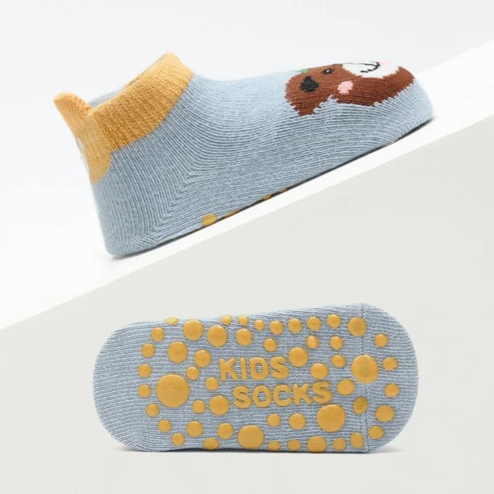 3 Pairs/Set Cartoon Animal Pattern Floor Socks Breathable Kids Step Socks Kids Cotton Socks