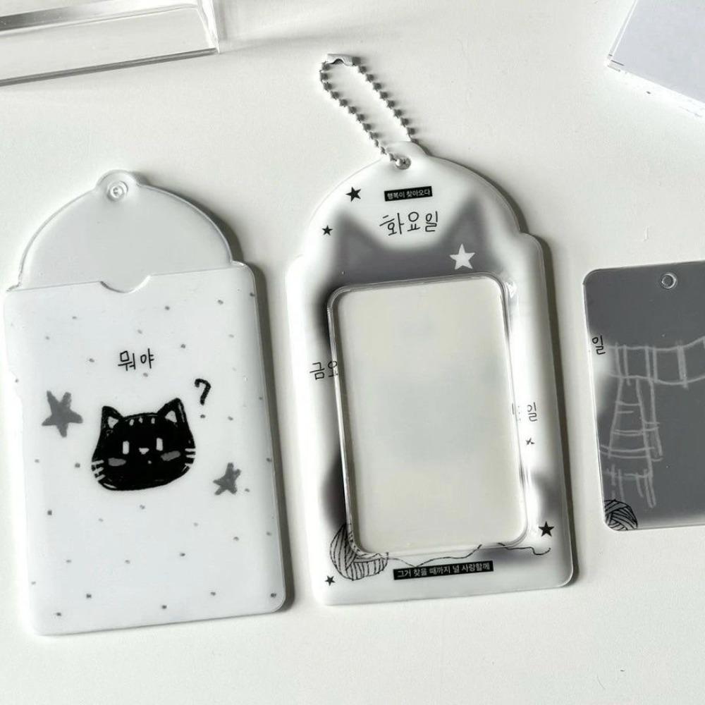 New 3 Inch Kpop Photocard Holder Headphone Butterfly PVC Card Holder Storage Picture Display Card Case