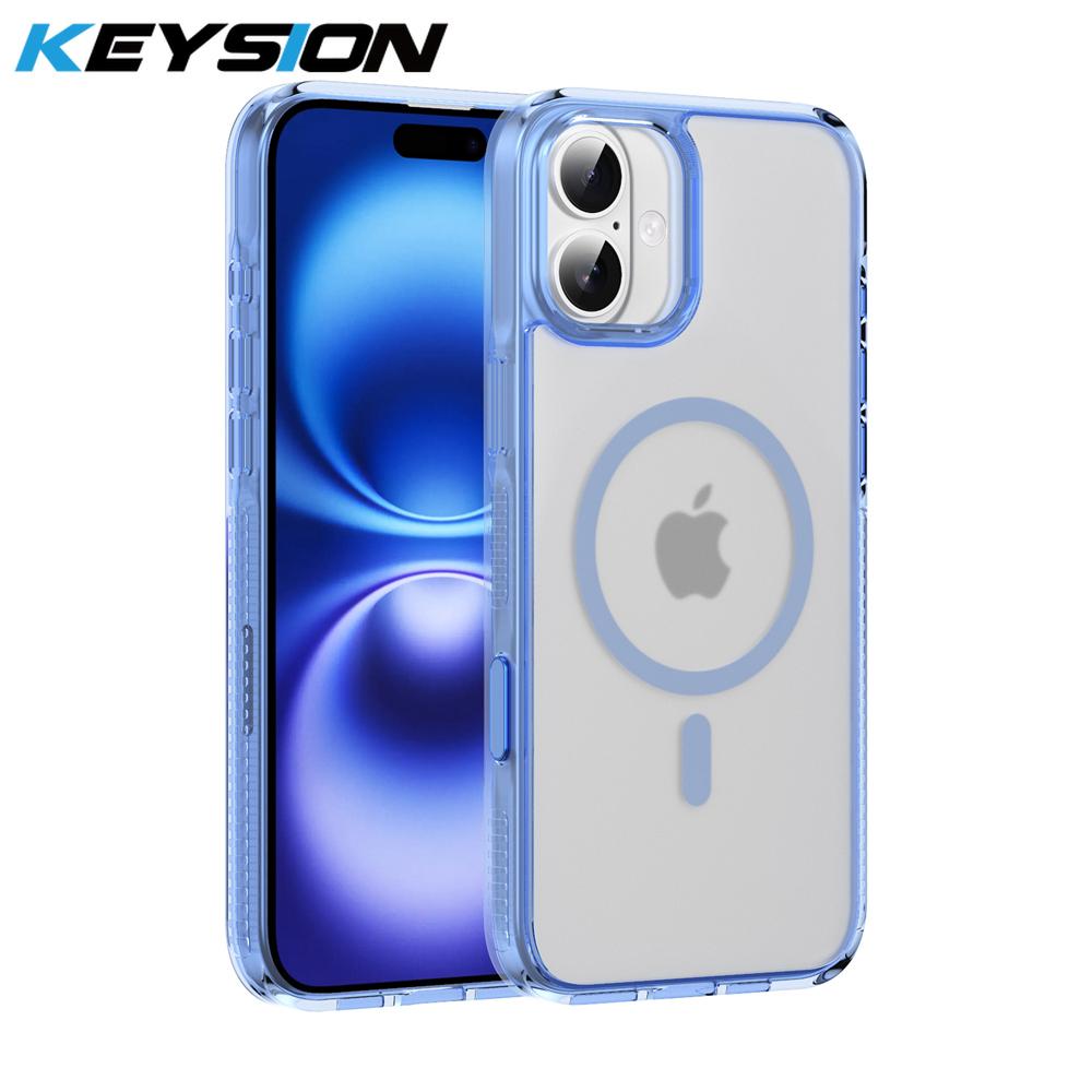 KEYSION Чехол с сенсорной кнопкой управления камерой для iPhone 16 Pro Max 16 Plus для беспроводной зарядки MagSafe, матовый прозрачный чехол
