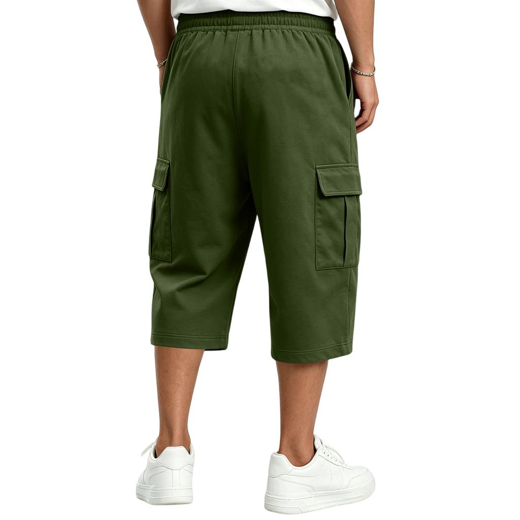 Мужские повседневные шорты-карго с завязками, длина 7/8, для летней повседневной носки