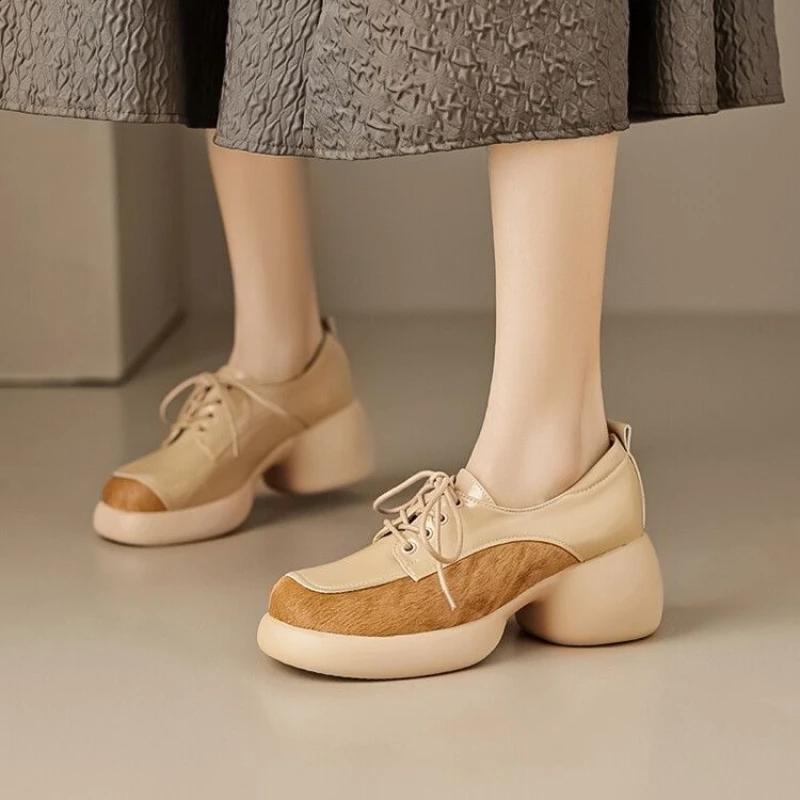 Модная женская обувь Лолита 2025 Осень Британский стиль Панк Платформа Оксфорды Слипоны Лоферы Каблуки Женские Черные Маленькие Кожаные Туфли