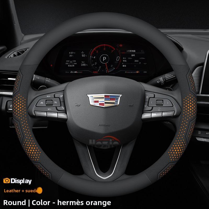 cuwklz1 Leather Car Steering Wheel Cover for Cadillac Escalade 3 4 ATS SRX CT6 CTS XT5 STS CT5 XT6 XT4 Lyriq Accessories