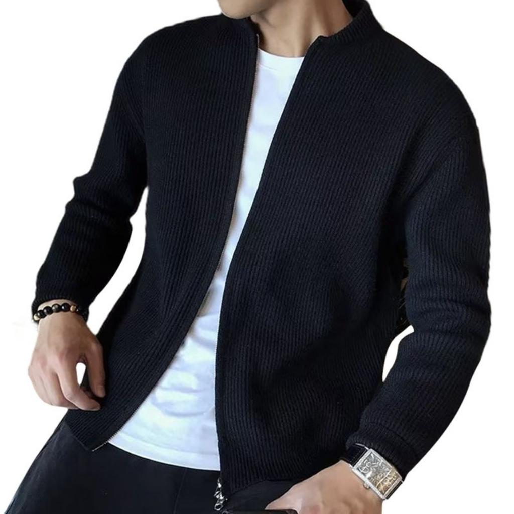 Large Size Sweater, Knitted Sweater Jacket, Men's Cardigan Jacket, Warm and Slim Fit Sweater