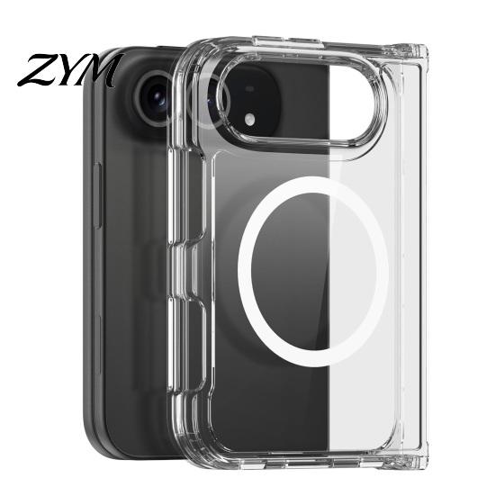 Transparent Flexible Phone Shell Magnetic Clear Case for IPhoneDuo 2026, TPU Anti-Yellowing Cover Thin Foldable Protector with Precise Cutouts,