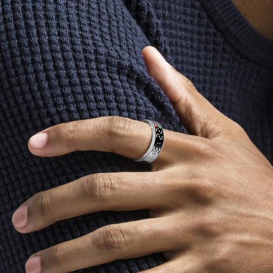 Смарт-кольцо со светодиодным экраном Водонепроницаемое кольцо для отслеживания здоровья Пеший туризм Бег Велоспорт Калории Пробег Пульс Трекер сна Удаленное управление камерой