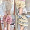 Y2K Sweet Ruffles Mini Skirt Women Kawaii Lolita Bow A Line Skirts Harajuku Japanese High Waist Pink White Ball Gown Skirt