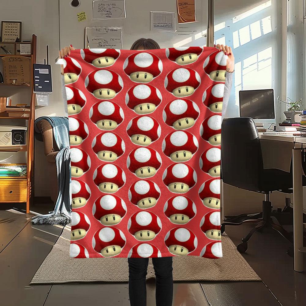 Super Mario Cartoon printing Flannel Blanket Bedroom Sofa Camping Warm blanket Gifts for family and friends-MJ018