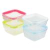 Easy-to-Wash Storage Containers, Square, Small, Set of 4, Microwave-Safe, New Keep Lock, Made In Japan, HB-1426