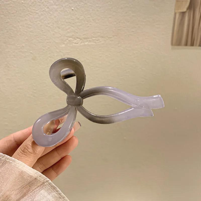 Acrylic Bow Crab Clips for Women Shark Jelly Clear Claw Clips Scissors Shape Clamp Barrette Hairpin Girls Hair Style Accessories