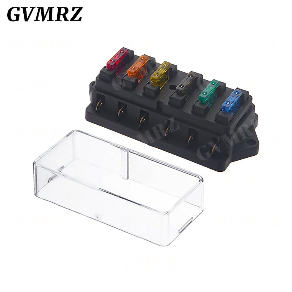 4/6/8/12 Way Car Fuse Box Car Fuse Holder Car Truck Auto Blade Fuse Box with 4/6/8/12 Fuses for 12V 24V ATO Standard Circuit