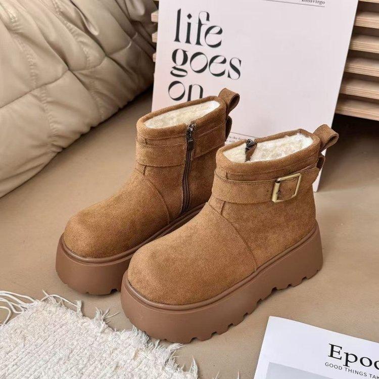 Зимние толстоподошвенные бархатные утепленные снегоступы новые Birkenstock 'хлебные' туфли большие хлопковые ботинки короткие ботинки