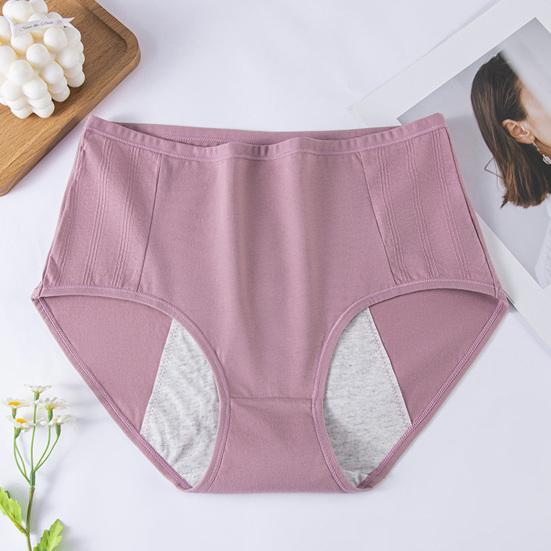 Женские трусики однотонные, большого размера, мягкие, с высокой талией, бесшовные, эластичные, непромокаемые, для менструации