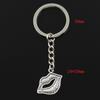 Fashion 30mm Key Ring Metal Key Chain Keychain Jewelry Antique Bronze   Plated Sexy Lips Kiss 24x20mm Pendant