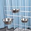 2Pcs Kennel Dog Bowls Stainless Steel Dog Crate Water Bowl Dog Feeder Food Holder Puppy Cage Hanging Feeding Bowls Secure Kennel Accessories