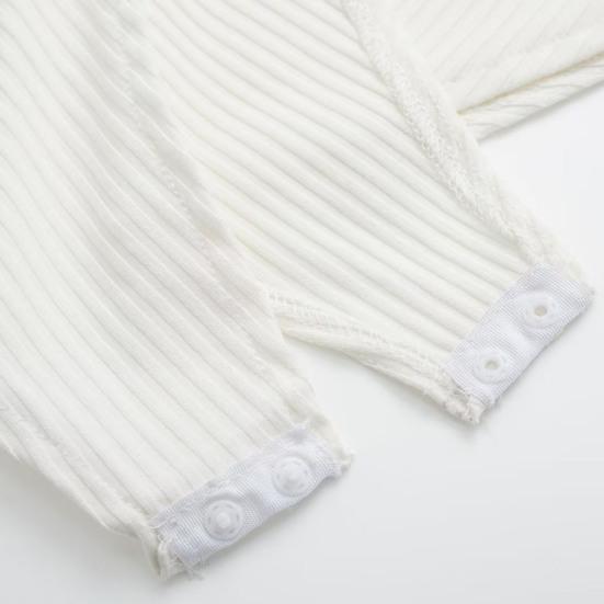 Women Off Shoulder Ribbed Knit Bodysuit Layer Flower Decor Skinny Playsuit Sleeveless Solid Color Female Playsuit