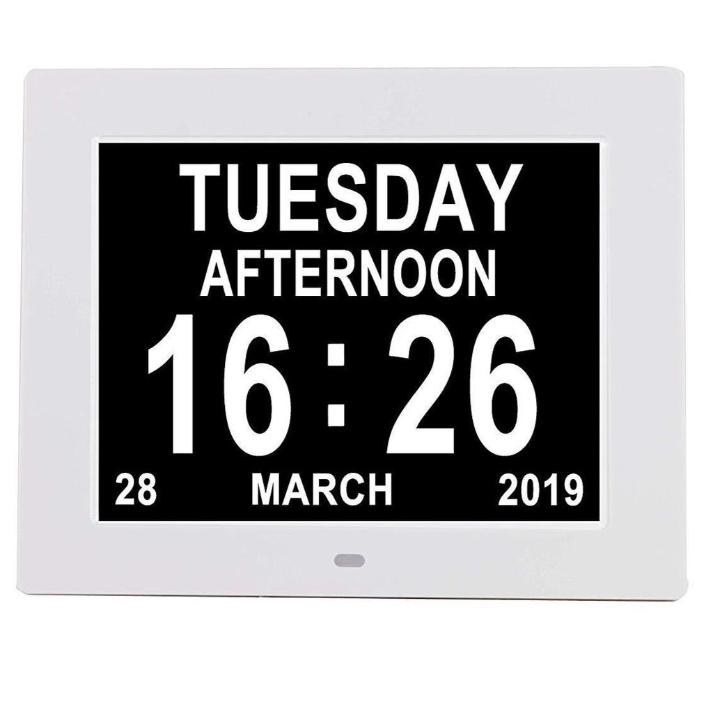7 Inch Machine Elderly Alarm Clock Electronic Calendar Clock Desktop Medication Reminder Machine LCD Digital Clock