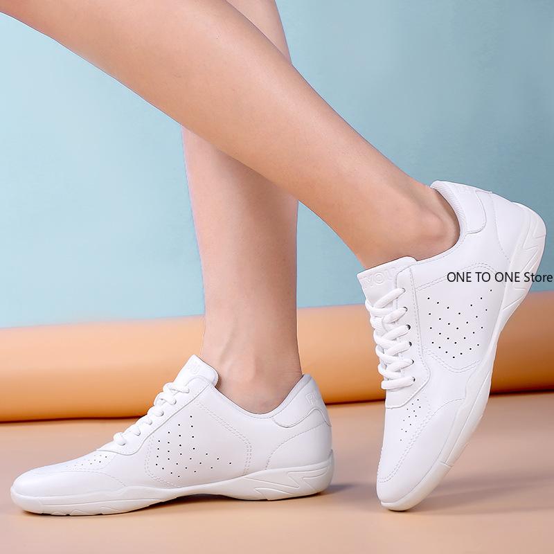 Обувь для танцев для мужчин и женщин, спортивная дышащая обувь для аэробики, белые туфли для черлидинга, тренировочная обувь для гимнастики Eu28-45