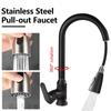 Stainless Steel Kitchen Faucet Single Hole Pull Out Spout Kitchen Sink Mixer Faucet Flow Spray Head 360° Swivel Cleaning Faucet
