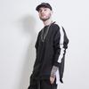 Laul Боковая линия Теплый махровый свитшот с круглым вырезом Черный Флисовая подкладка Черный