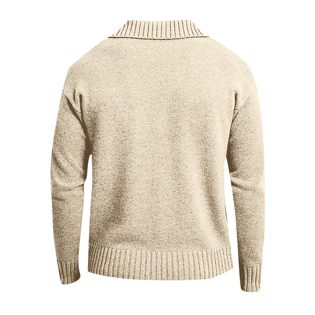 Осенне-зимняя мужская мода, свободный кардиган, теплая куртка, свитер, воротник-стойка, вязаное пальто