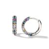 Fashion Silver Color Round Mini Earrings Set Half Hoop Colorful Zircon Ladies Luxury Jewelry Hoop Earrings
