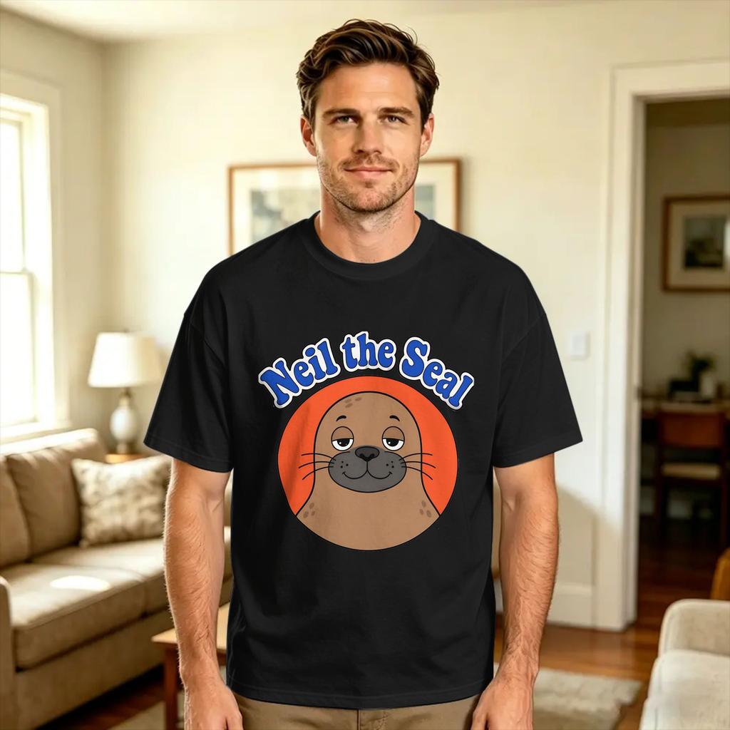 Streetwear T Shirt Beach Neil the Seal Novelty TShirts Cotton Tee Shirt for Couple Y2K Classic Short Sleeve Clothes