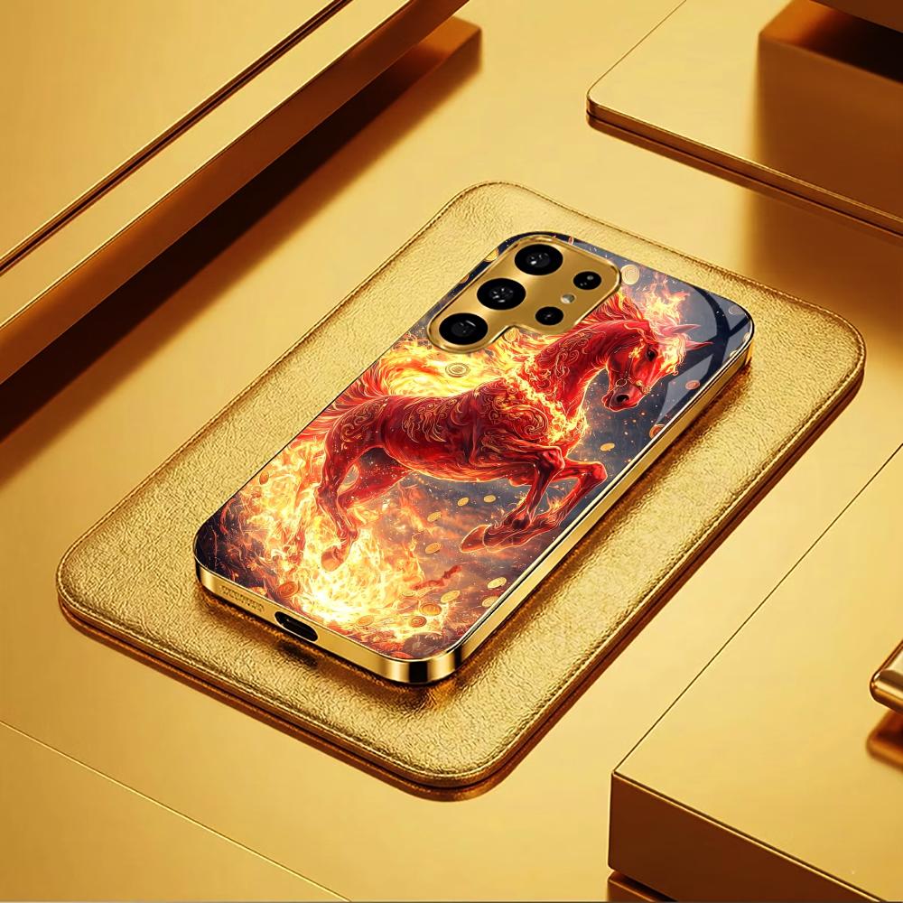 Роскошный High-end Чехол для Телефона Электрооцинкованное Стекло Чехол для Samsung Galaxy S26 S25 S24 S23 S22 S21 FE, Ultra, Plus