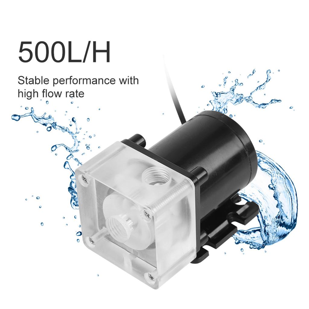 Noiseless CPU Water Bump Computer Water Cooling System Pump G1 4 Thread for PC 500L H