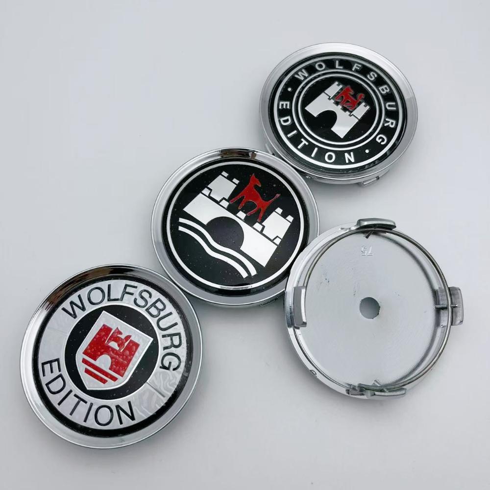 4pcs 75mm Car Wheel Center Caps Wheels With Wolfsburg Edition Logo Emblem Hubcaps Auto Rim Centre Cover Styling Car AccessoriesA2