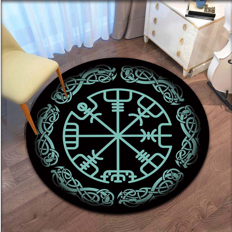Viking Vegvisir круглый коврик ковер для йоги Нескользящий детский ковер для прихожей прикроватный кухонный ковер напольный коврик для детской комнаты