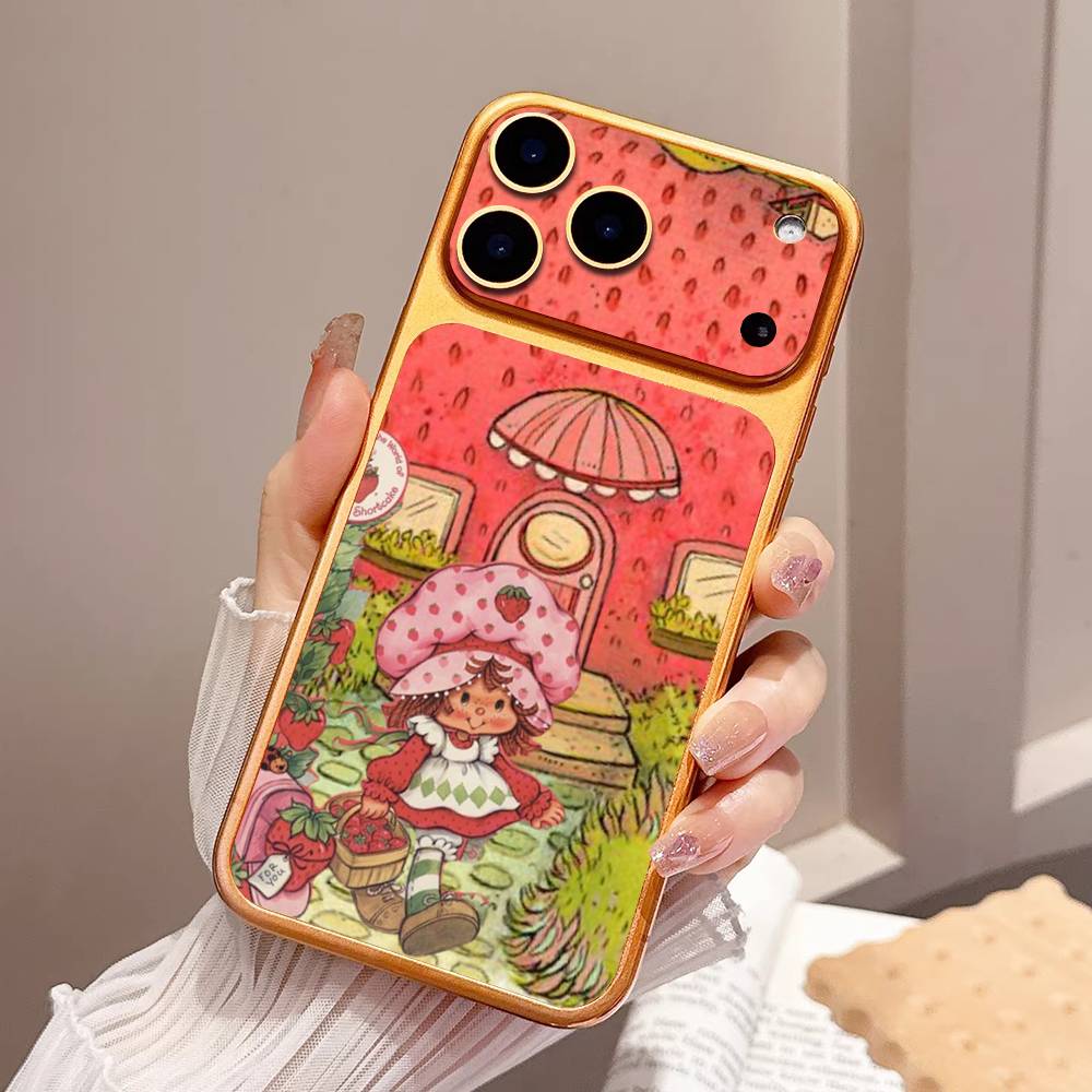 Анимированный S-Клубничный S-Шорткейк Для iPhone 17 Pro 17 Pro Max Задняя Обклейка-Наклейка Защитная Наклейка