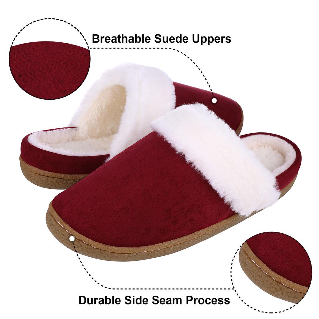 Fashion Shevalues Winter Plush Slippers For Women Home Soft Sole Fur Slippers Indoor Warm Cozy Fuzzy Slippers Non Slip Rubber Sole Slide