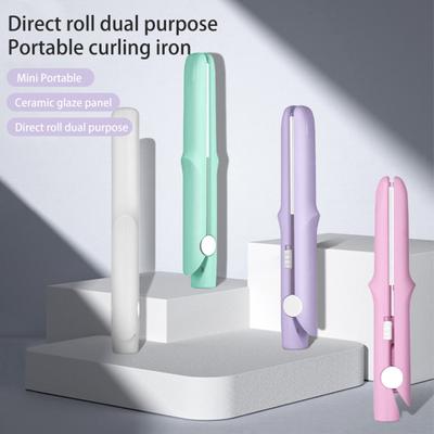 Мини-щипцы для завивки двойного назначения 2-в-1, плойка, выпрямитель для волос, щипцы для завивки, быстрый нагрев, портативные дорожные женские короткие и длинные инструменты для укладки волос
